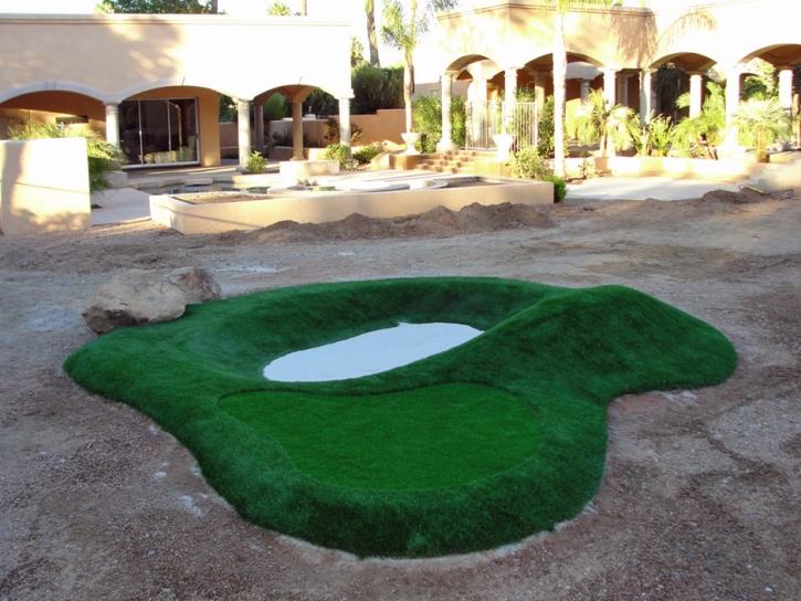 Artificial Grass Installation Las Lomas, California Putting Greens, Commercial Landscape