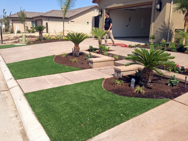 Artificial Grass Installation Turlock, California Landscape Rock, Front Yard Landscaping