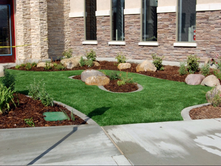 Faux Grass Fish Camp, California Paver Patio, Commercial Landscape