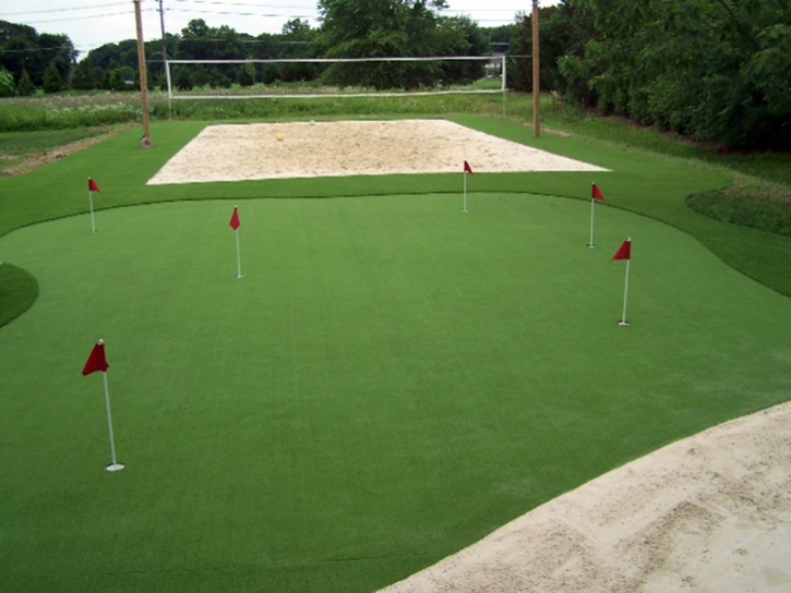 Plastic Grass Denair, California Red Turf, Backyard Design